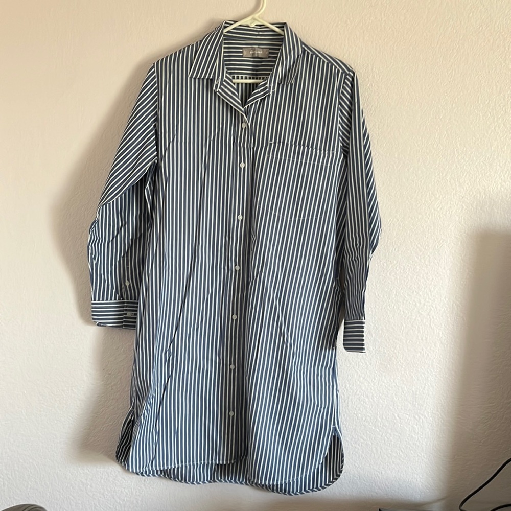 Everlane Striped Cotton Button Shirtdress 8